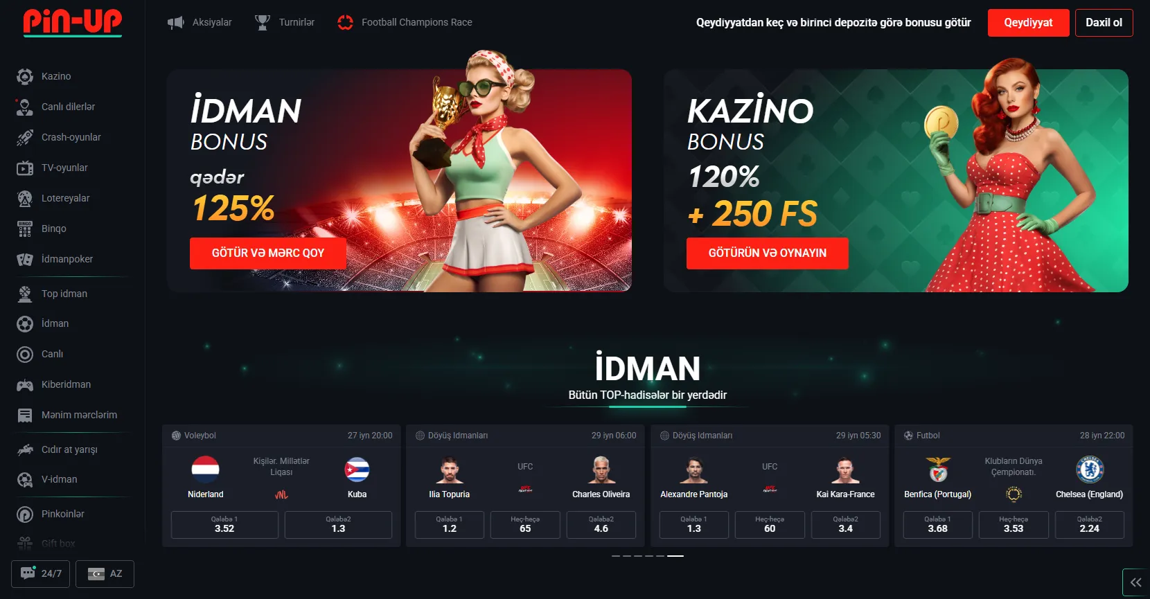 Pin Up casino login səhifəsi ilə yeni başlanğıc edin